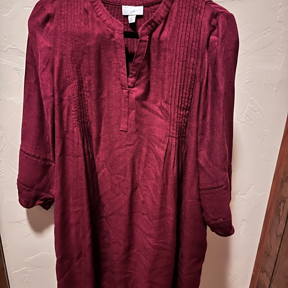 Burgundy Ribbed Dress